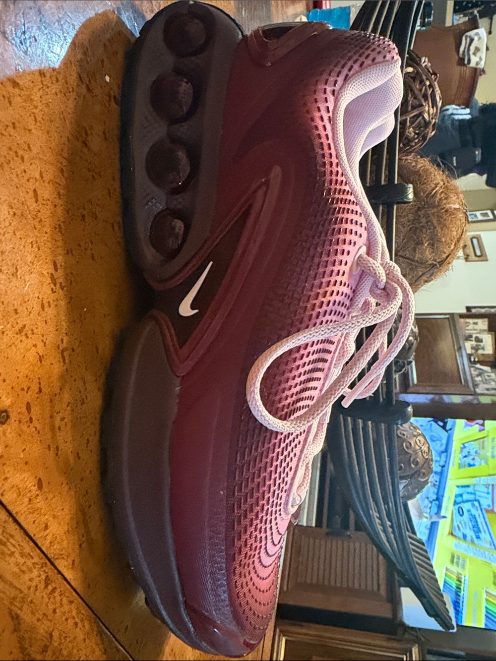 Nike Burgundy and Light Pink Mesh Running Shoe